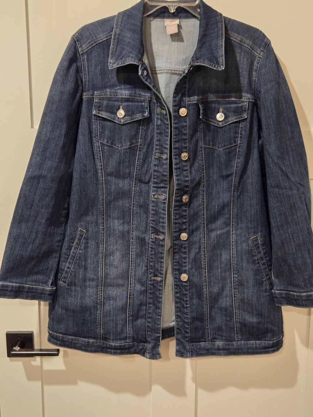 Chico's Indigo Denim Longline Jacket- Chico's Size 2 (12-14)